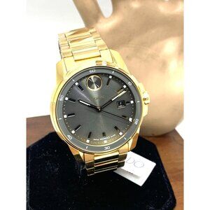 Movado Men's Watch 3601250 Bold Verso Gray Dial Swiss Automatic Gold Steel 43mm